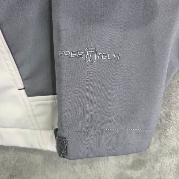 Womens Free Tech Arctic White & Gray Hooded Jacket Full Zip Polyester Size XL - Picture 10 of 11